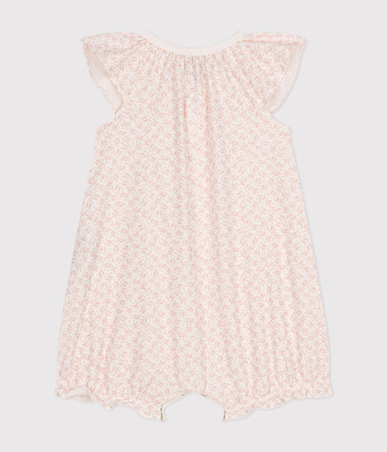 Kurzer Baby-Overall aus Baumwolle mit Blumenmotiv MARSHMALLOW/ PANTY
