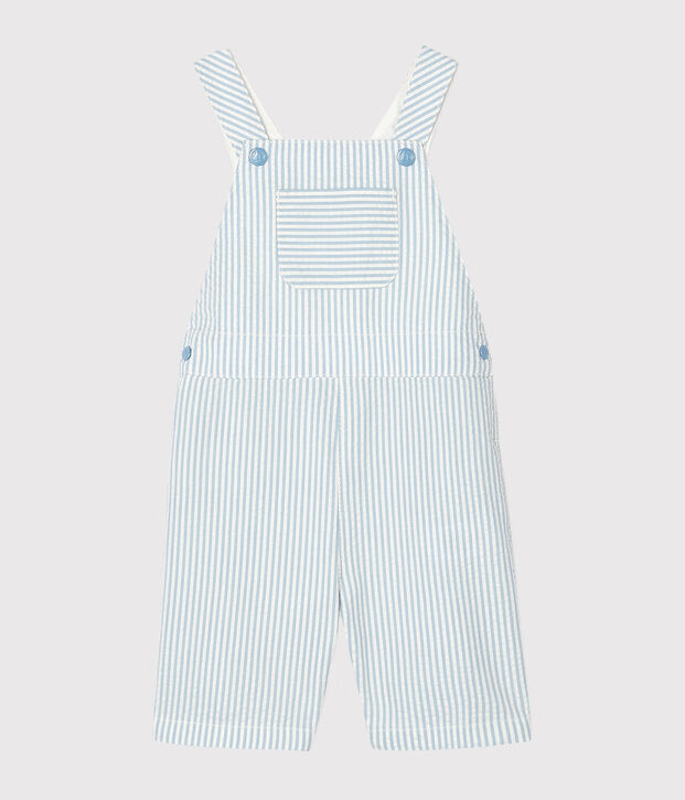 Gestreifte Baby-Kurzlatzhose f&uuml;r Jungen blau/weiss