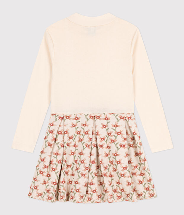 Lang&auml;rmeliges Kinderkleid mit Printmotiv f&uuml;r M&auml;dchen naturfarben/vielfarbig