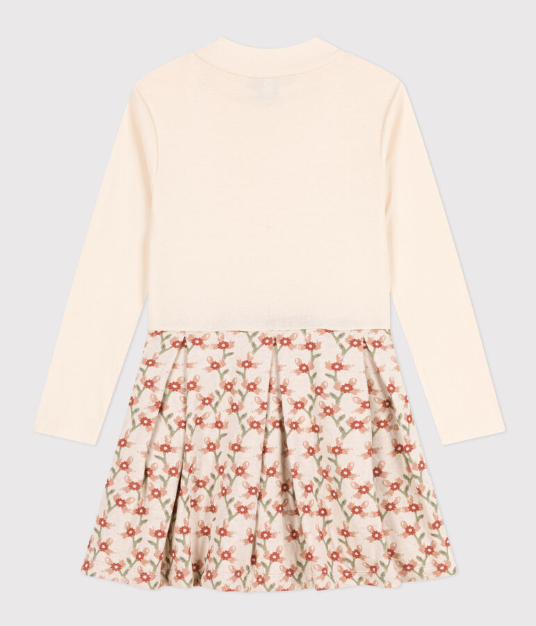 Lang&auml;rmeliges Kinderkleid mit Printmotiv f&uuml;r M&auml;dchen naturfarben/vielfarbig