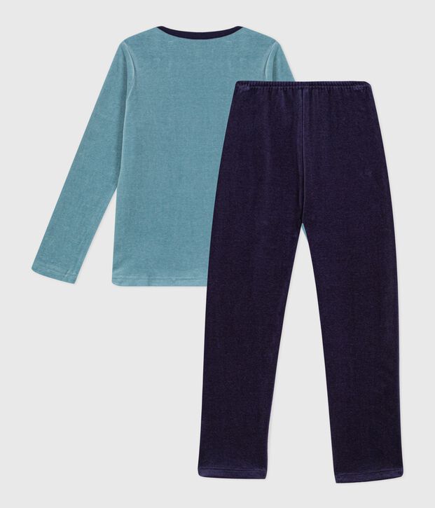 Kinder-Pyjama aus Nicki blau/blau