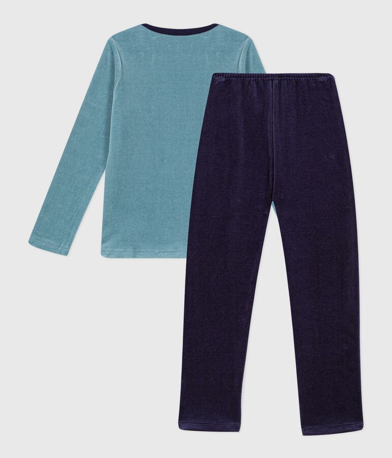 Kinder-Pyjama aus Nicki blau/blau