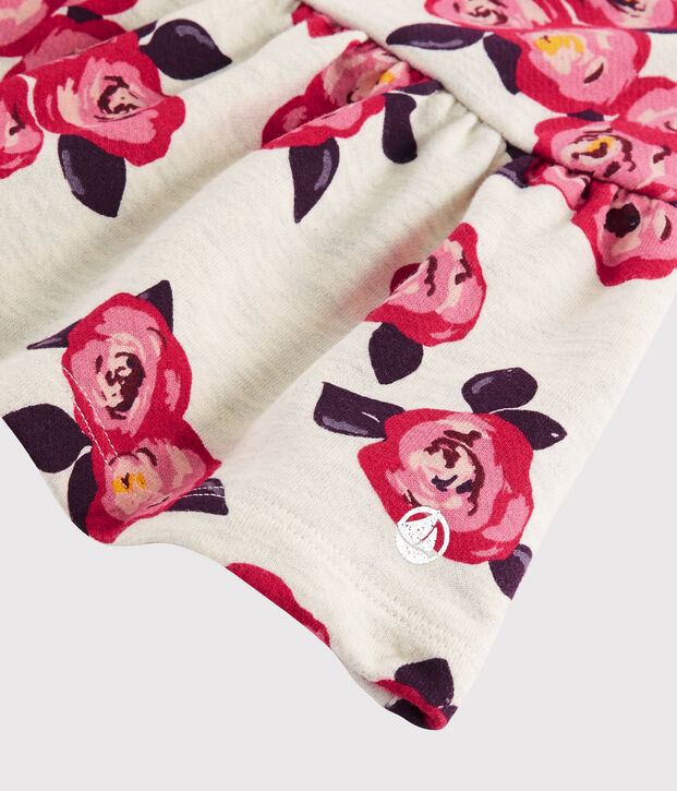 Kinderrock aus Molton f&uuml;r M&auml;dchen beige/vielfarbig