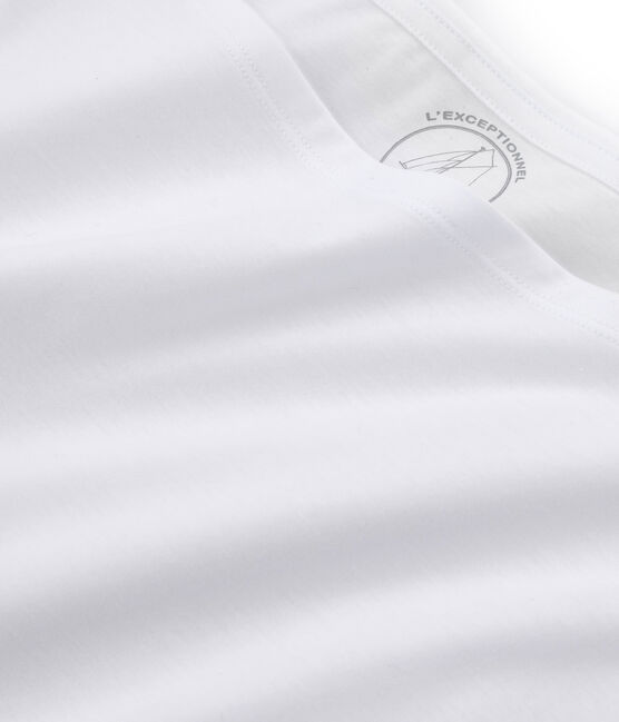 Kurzärmliges T-Shirt aus Sea Island-Baumwolle für Damen weiss ECUME