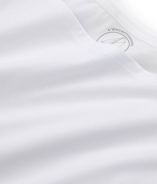 Kurz&auml;rmliges T-Shirt aus Sea Island-Baumwolle f&uuml;r Damen weiss
