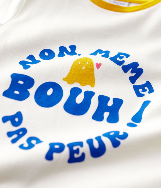 Kurzärmliges Kinder-T-Shirt aus Baumwolle für Mädchen weiss MARSHMALLOW