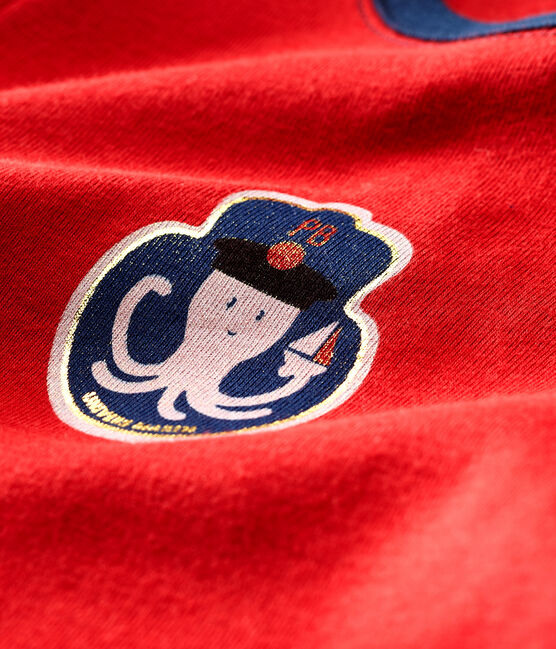 Kurzärmeliges gemustertes baby-t-shirt jungen rot TERKUIT