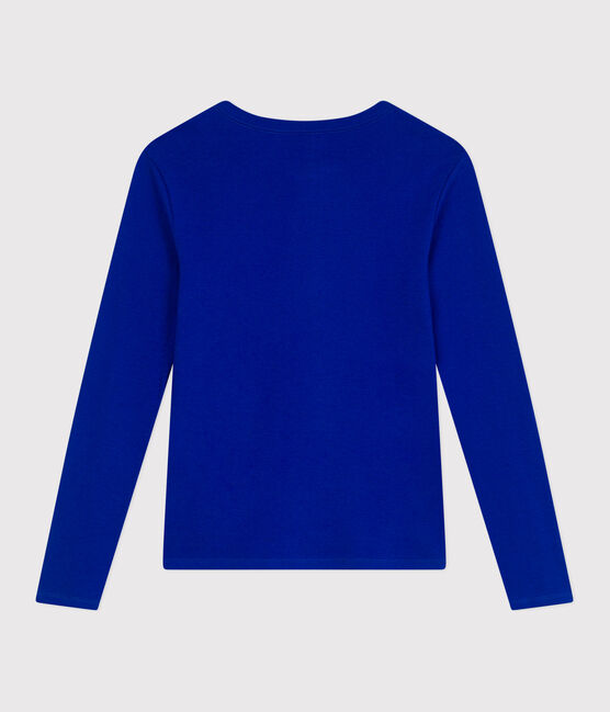 Damen-T-Shirt L'Iconique aus einfarbiger Baumwolle blau SURF