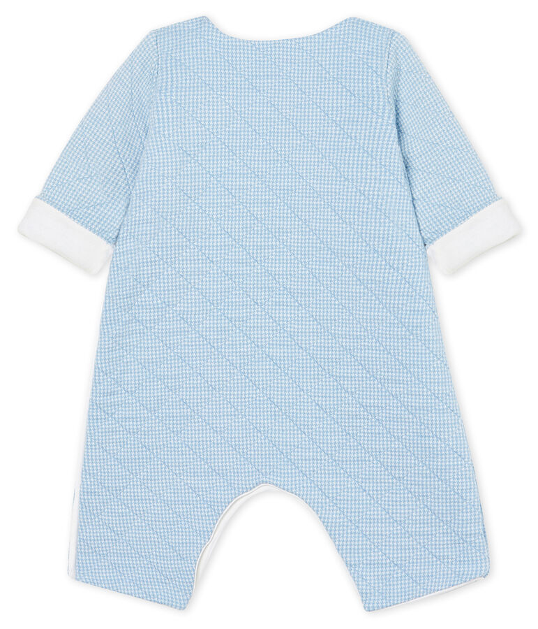 Langer Baby-Overall aus gestepptem Doppeljersey blau/weiss