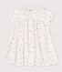Kurzärmeliges, gestreiftes Babykleid aus Bio-Baumwollgaze