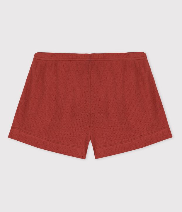 Damenshorts aus Ajour-Baumwolle braun