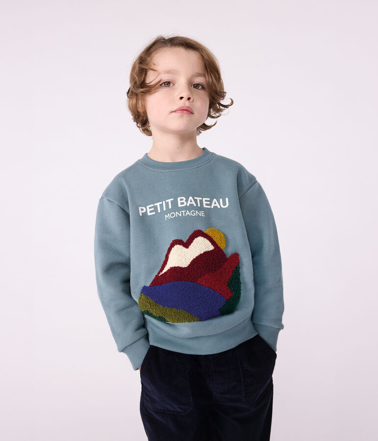 Kinder-Sweatshirt aus Baumwolle mit Motiv blau