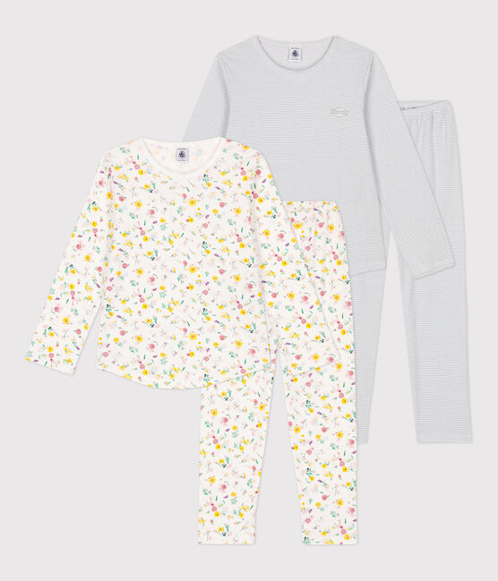 2er-Set Kinderpyjamas aus Baumwolle mit Blumenmotiv für Mädchen variante 1