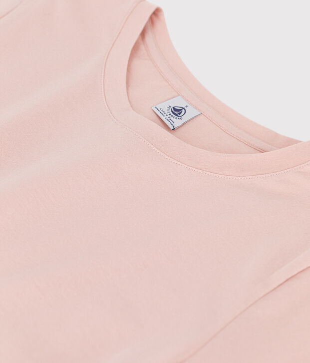 GERADES T-Shirt mit Rundhalsausschnitt aus Bio-Baumwolle Damen rosa
