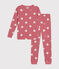 Eng anliegender Kinder-Pyjama aus Baumwolle mit Herzmotiv rosa ROSEWOOD/ AVALANCHE