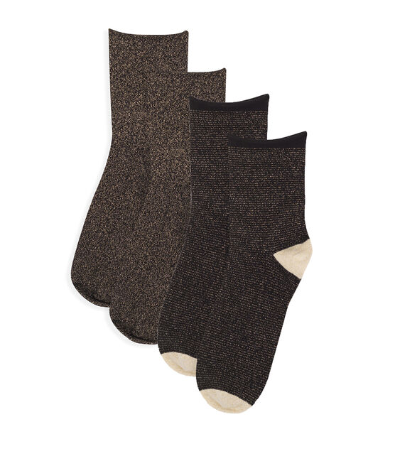 Set Wadensocken für Damen schwarz NOIR/gelb OR