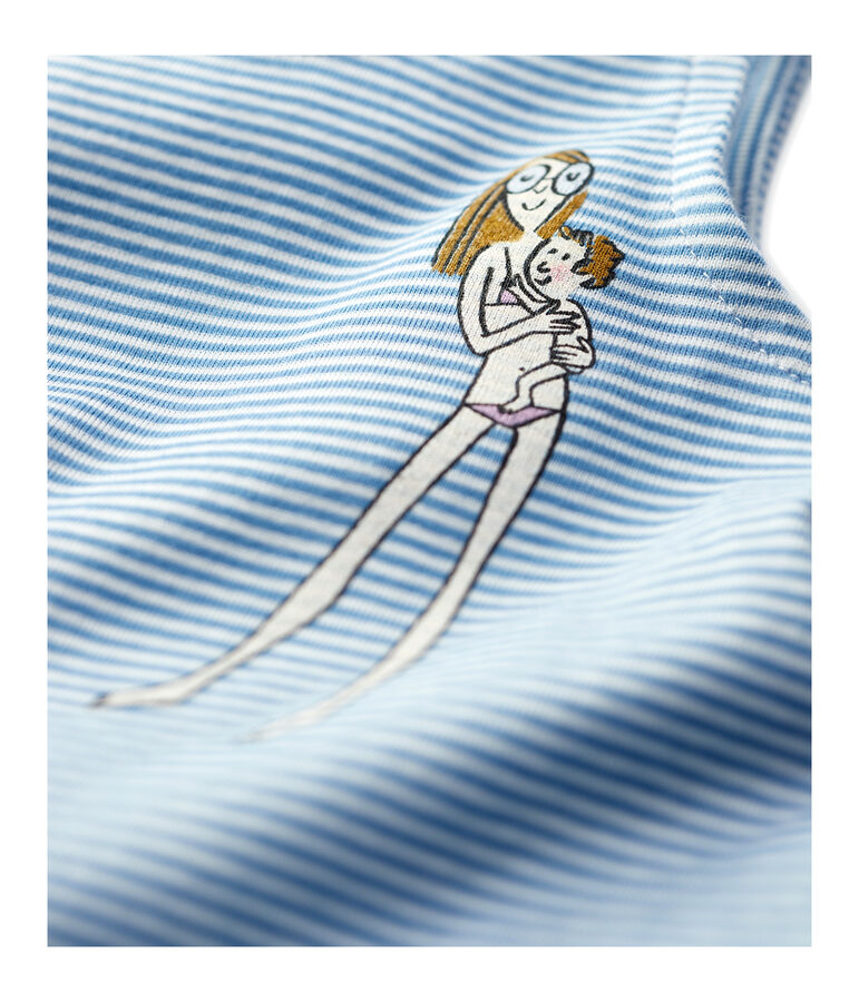 Baby-Kleid aus Bio-Baumwolle blau/weiss