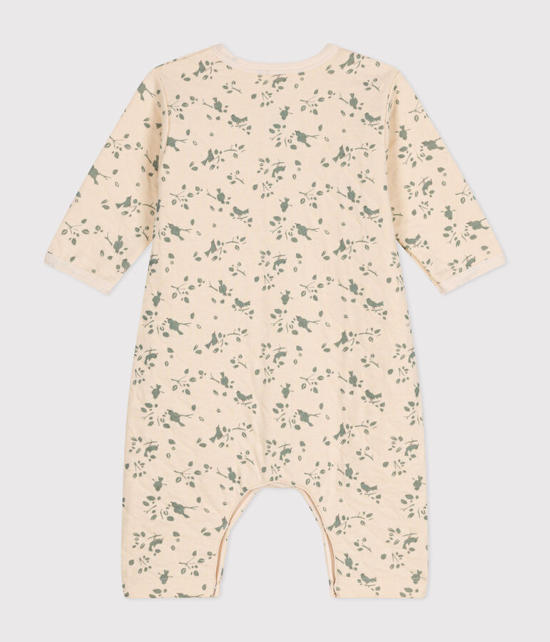 Langer Baby-Overall aus gestepptem Doppeljersey naturfarben/gr&uuml;n