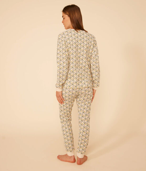 Damen-Pyjama aus Baumwolle mit Blumenmuster weiss AVALANCHE/ MULTICO