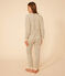 Damen-Pyjama aus Baumwolle mit Blumenmuster weiss AVALANCHE/ MULTICO