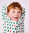 Kinder-Pyjama aus gemustertem Nicki weiss/vielfarbig