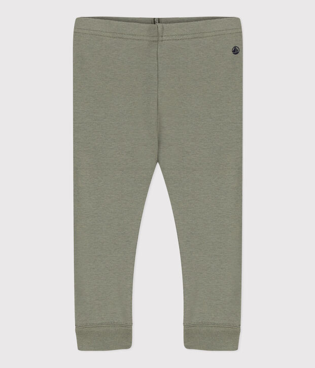 Einfarbige Baby-Leggings aus Baumwolle gr&uuml;n