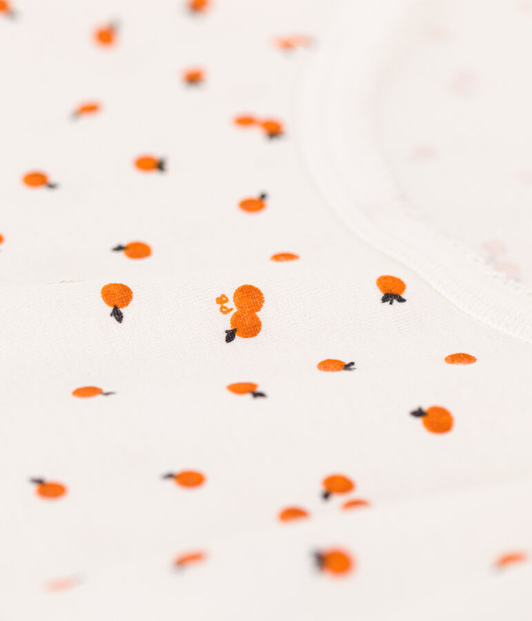 Babydoll Orangettes aus Baumwolle f&uuml;r Damen weiss/vielfarbig