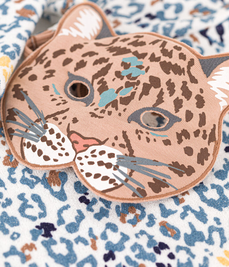 Kinderpyjama zum Verkleiden mit Maske weiss/vielfarbig