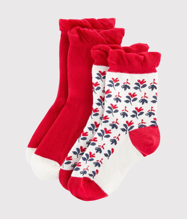 Set aus 2 Paar Kinderstr&uuml;mpfen M&auml;dchen vielfarbig