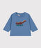 Langärmeliges Baby T-Shirt aus feinem Jersey blau BEACH