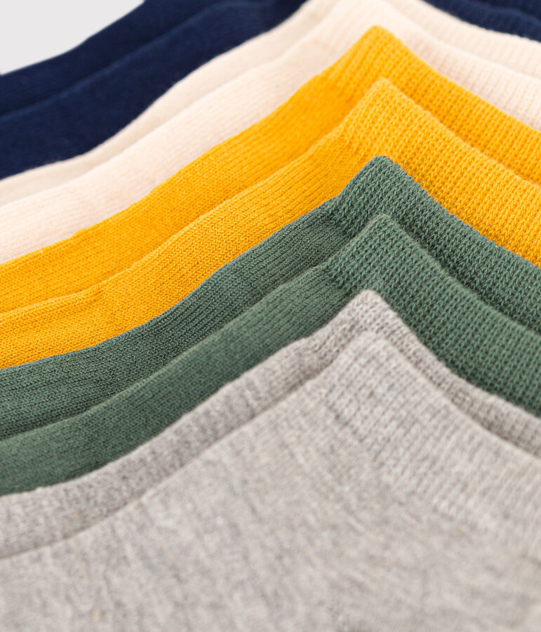 5er-Set unifarbene Kindersocken aus Baumwolle vielfarbig