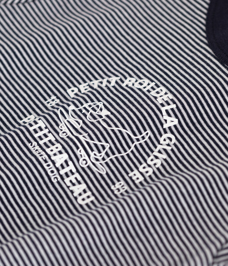 Kurzer Baby-Overall aus Jersey blau/weiss