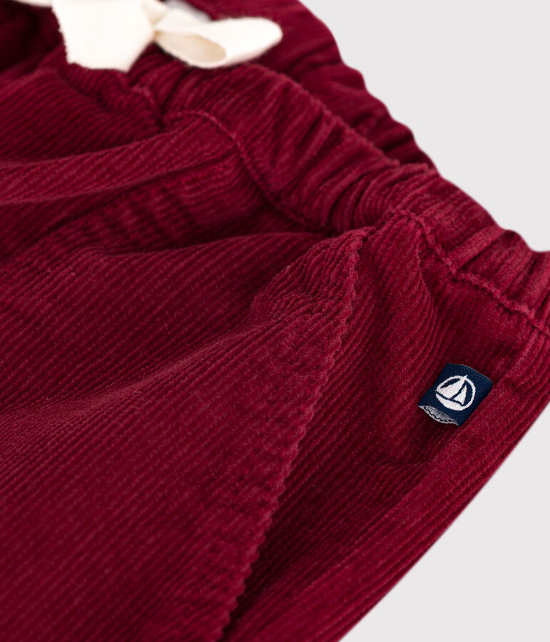 Baby-Hose aus einfarbigem Fein-Cord rot