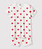 Kinder-Kurzpyjama aus Baumwolle mit Herzmotiv für Mädchen weiss MARSHMALLOW/rot TERKUIT
