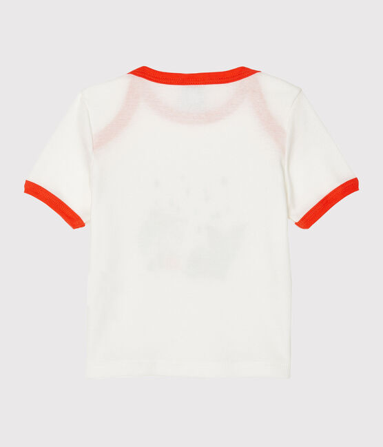 Kurzärmeliges Baby-T-Shirt für Jungen weiss MARSHMALLOW