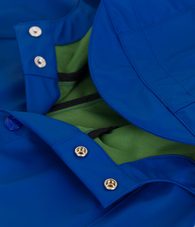 Kinder-Regenjacke mit zwei Farben blau/gr&uuml;n