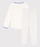 Kinderpyjama aus Baumwolle für Mädchen weiss MARSHMALLOW/blau PERSE