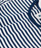 Gestreiftes Kinder-T-Shirt aus Baumwolle für Mädchen blau MEDIEVAL/weiss MARSHMALLOW