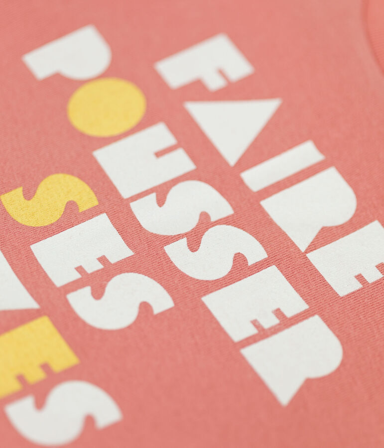 Kurz&auml;rmeliges T-Shirt aus Baumwolle f&uuml;r M&auml;dchen rosa PAPAYE