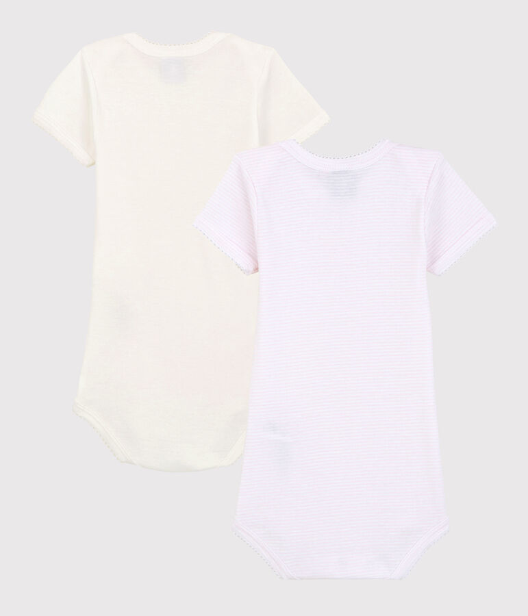 2er-Set kurz&auml;rmelige Baby-Bodys aus Bio-Baumwolle mit Ringelstreifen vielfarbig