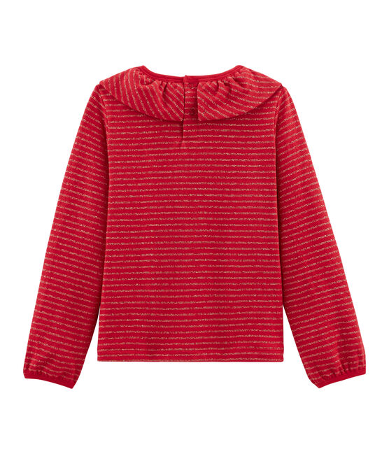 Langärmeliges Kinder-T-Shirt rot TERKUIT/gelb OR