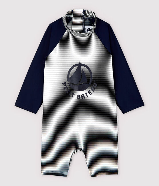 Baby-Badekombination mit UV-Schutz aus recyelten Materialien blau SMOKING/weiss MARSHMALLOW
