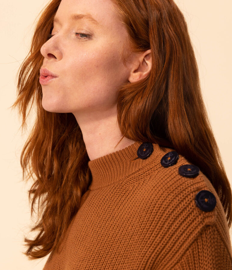 Damenpullover aus Baumwolle mit Patentmuster ALEZAN