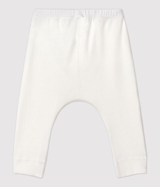 Baby-Leggings aus 2x2-Rippstrick aus Bio-Baumwolle weiss MARSHMALLOW