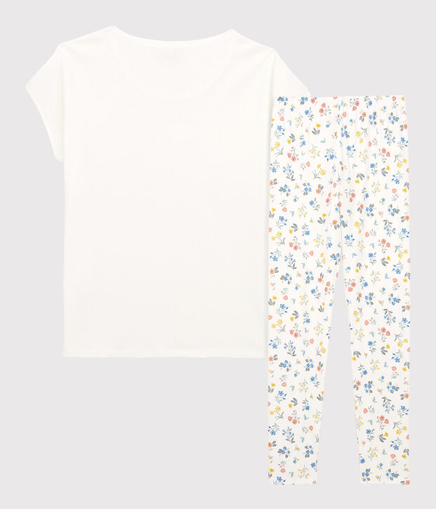 &Auml;rmelloser Kinderpyjama aus Baumwolle f&uuml;r M&auml;dchen weiss/vielfarbig