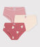 3er-Set Kinder-Slips High-Waist aus Baumwolle mit Herzmotiv variante 1