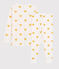 Kinderpyjama aus Bio-Baumwoll-Doppeljersey mit gelbem Herzmotiv weiss MARSHMALLOW/gelb OCRE