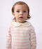Baby-Streifenshirt mit Kragen aus Baumwolle rosa/rosa