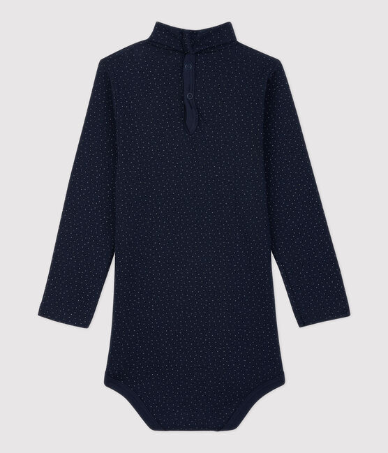 Baby-Body aus Baumwolle. blau SMOKING/weiss MARSHMALLOW