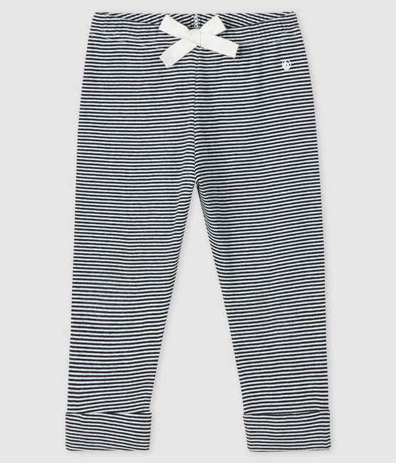 Baby-Hose mit Milleraies-Streifen für Mädchen blau SMOKING/weiss MARSHMALLOW